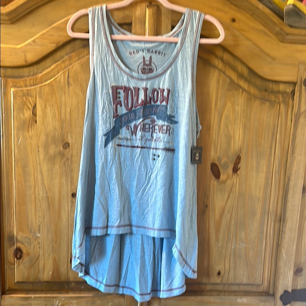 Blue Sleeveless Women's Double D Ranch Top